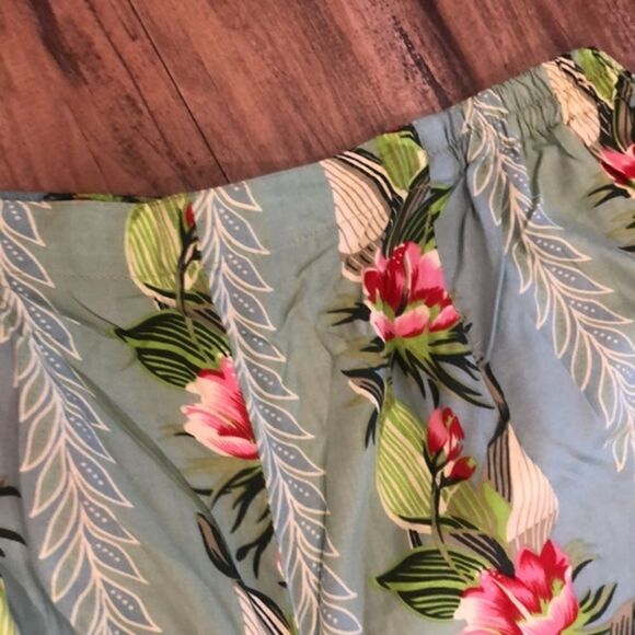 VNT 90’s tropical rayon capri palazzo beaded flowing lightweight summer pants - Picture 8 of 11